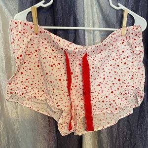 Heart Print Pajama Shorts